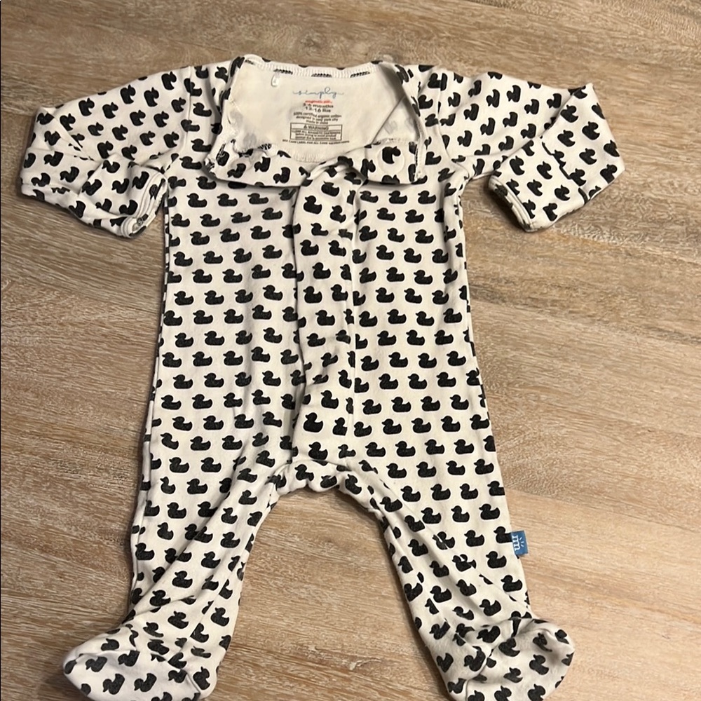 Magnetic Me Black and White Duck Print Kids Pajamas